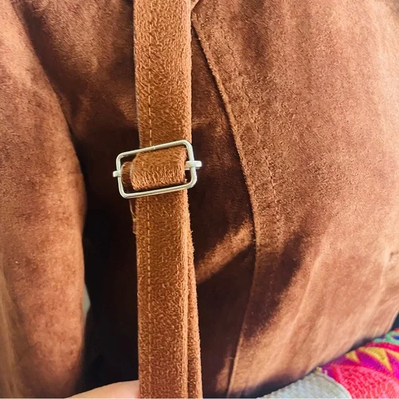 Crossbody Purse Western Southwestern Peruvian Aztec Saddle Bag Suede Hippie NWOT